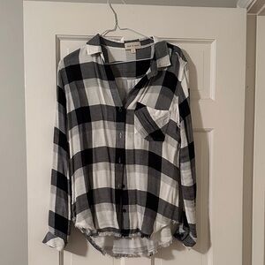 Cloth & Stone Monochrome Plaid Shirt